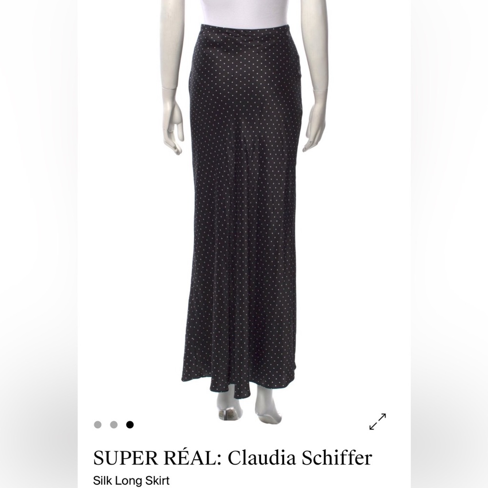 Realisation Par Never Worn Black Polka Dot silk long skirt